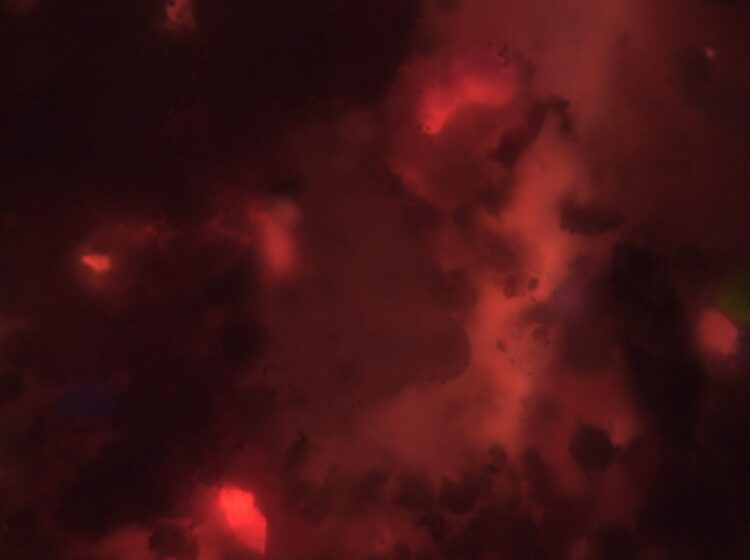 Red milky way with smoke like clouds